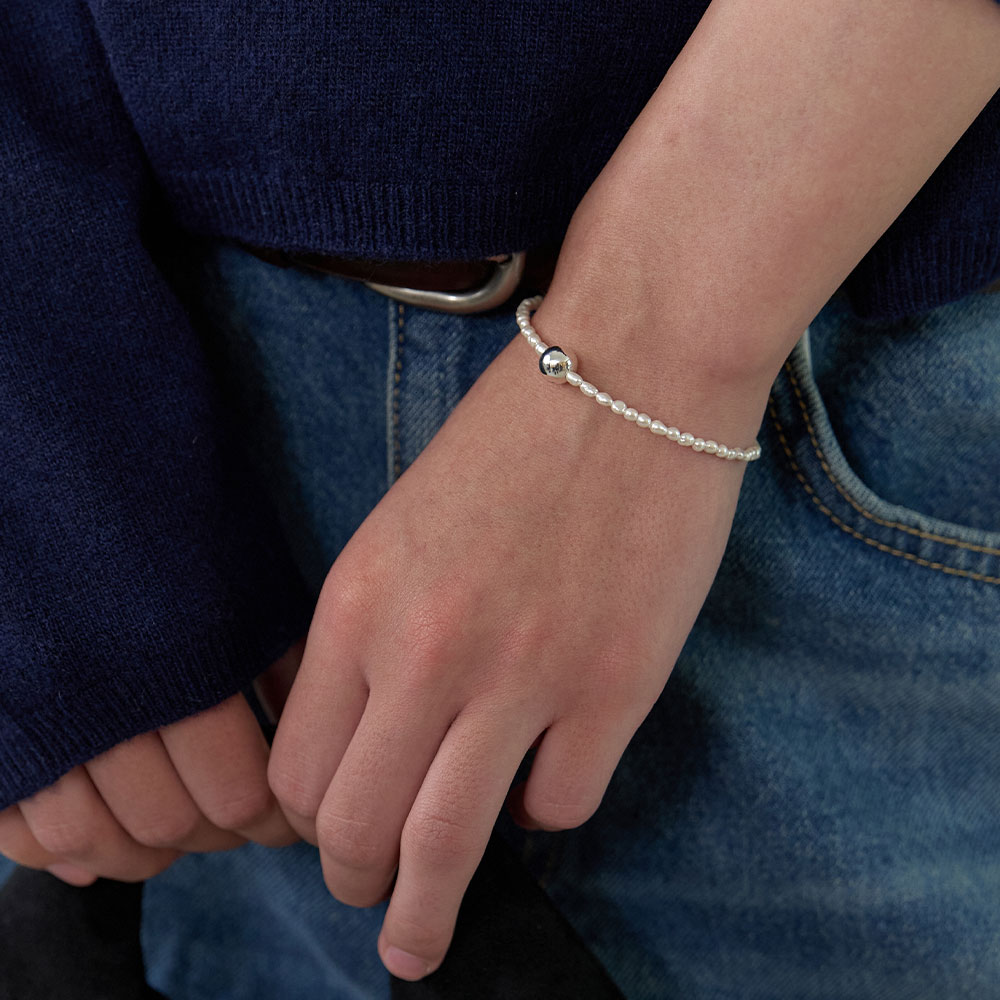 러브미몬스터 샤이닝 젬 & 볼 팔찌 아이보리(lovememonster Shining Gem & Ball Bracelet Ivory) - 4