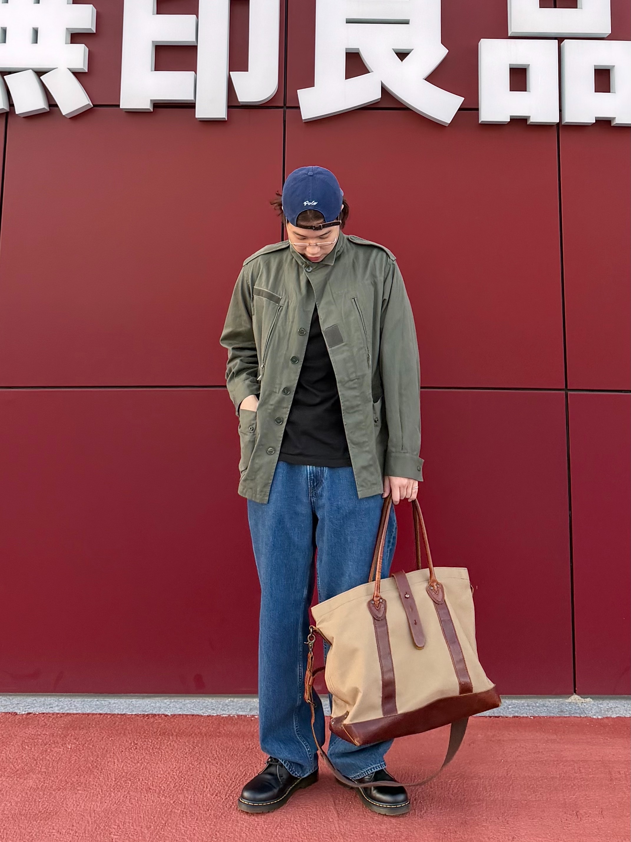 [20% 적립] Polo Ralph Lauren Applique Twill Ball Cap Newport Navy - 25SS, Dr. Martens 1461 Smooth Black 착용 스타일 - 4