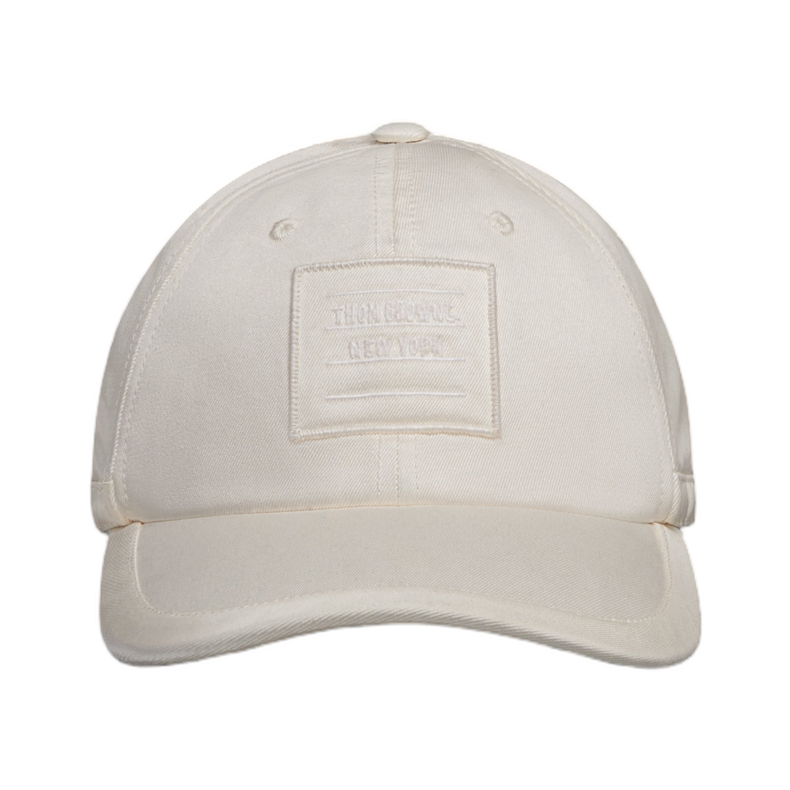 MHC368W-F0576-114 Thom Browne Cotton Twill 6-Panel Baseball Cap Off White