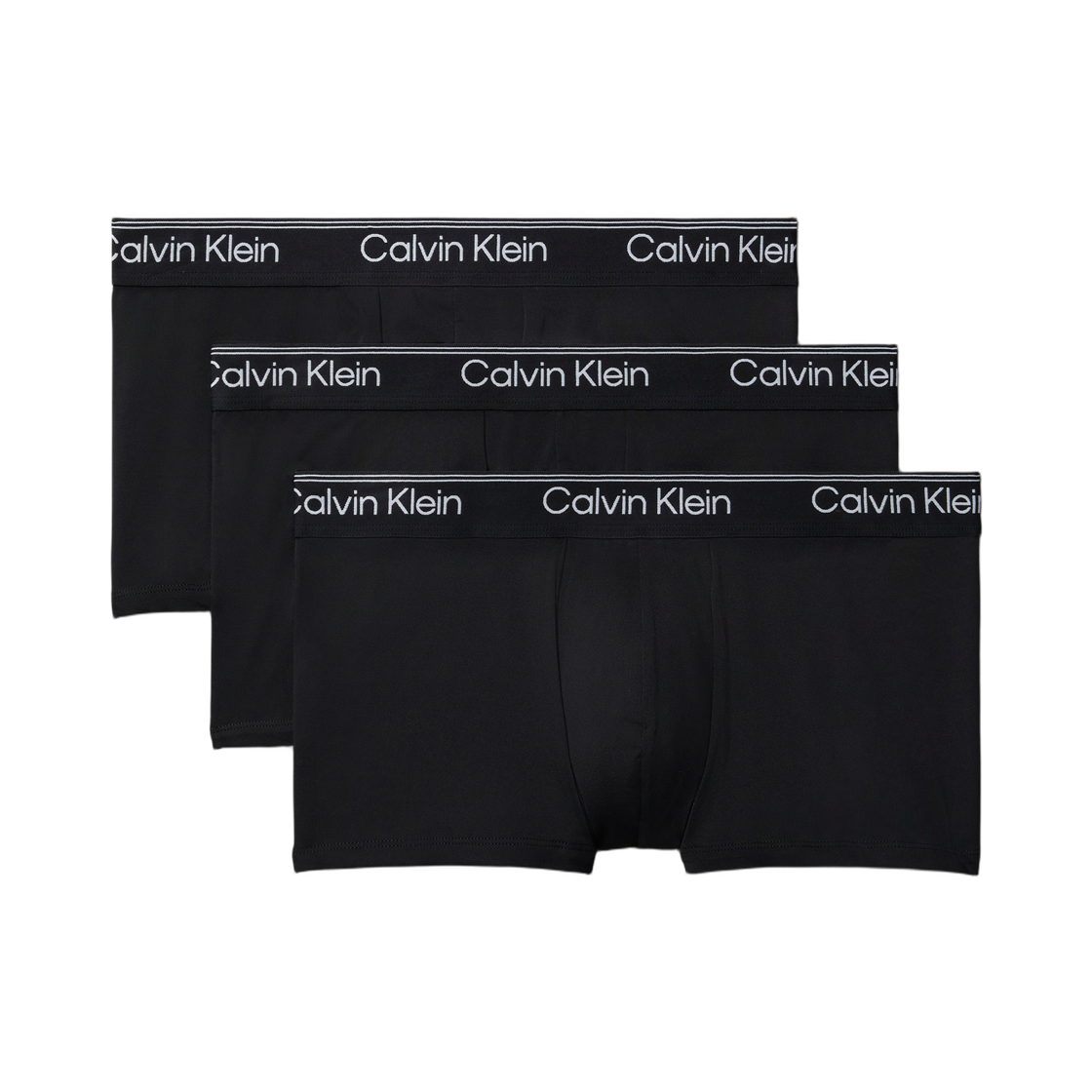 캘빈 클라인 마이크로파이버 스트레치 3팩 로우 라이즈 트렁크 블랙(Calvin Klein Microfiber Stretch 3-pack Low Rise Trunk Black) - 1