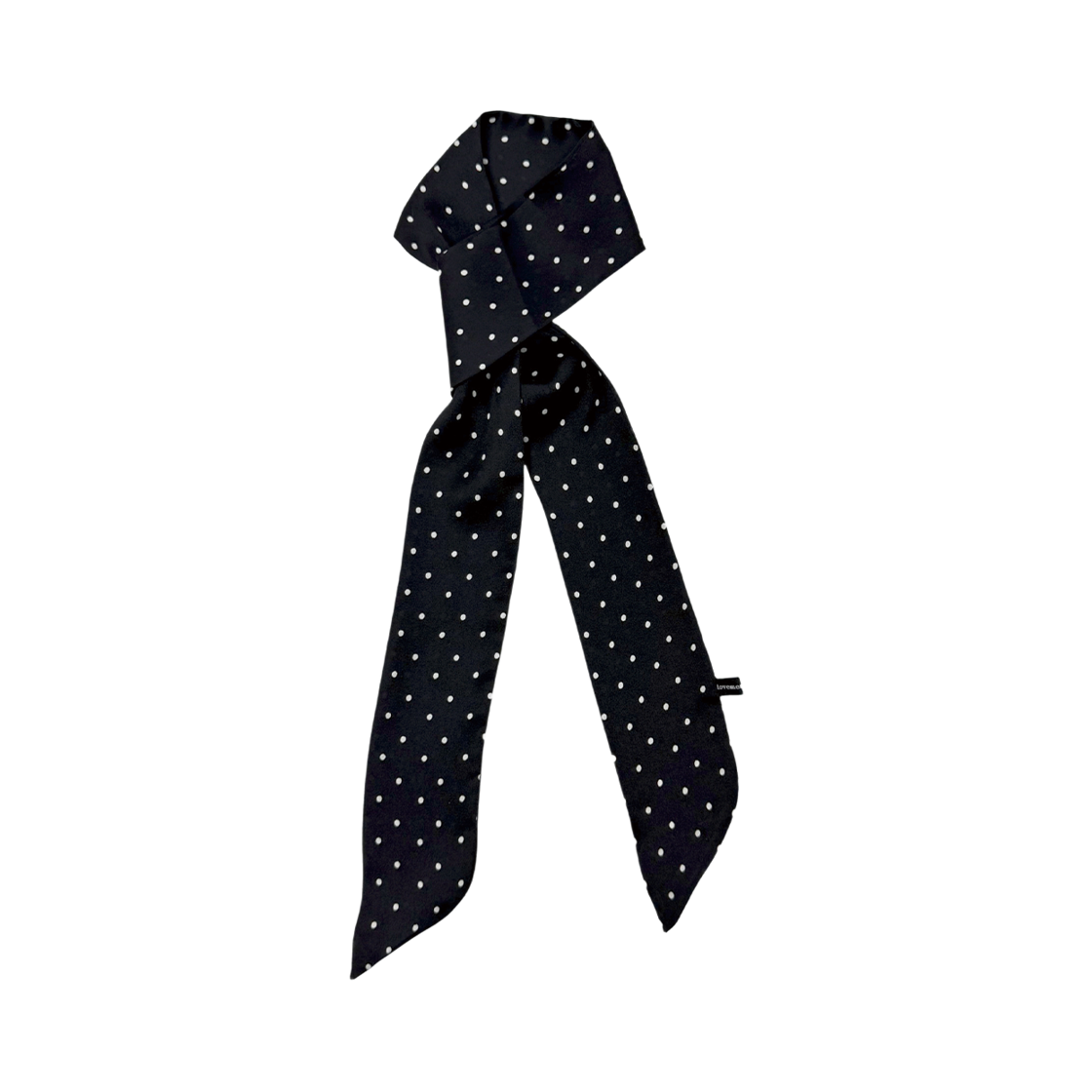러브미몬스터 도트 새틴 롱 스카프 블랙(lovememonster Dot Satin Long Scarf Black) - 1