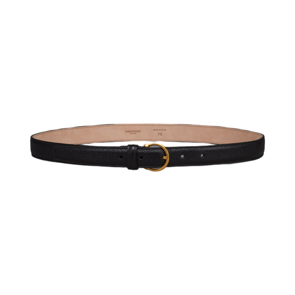 톰브라운 페블 그레인 라운드 버클 벨트 블랙(Thom Browne Pebble Grain Round Buckle Belt Black)
