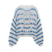 (W) Loewe Mohair Blend Anagram Sweater White Multicolor