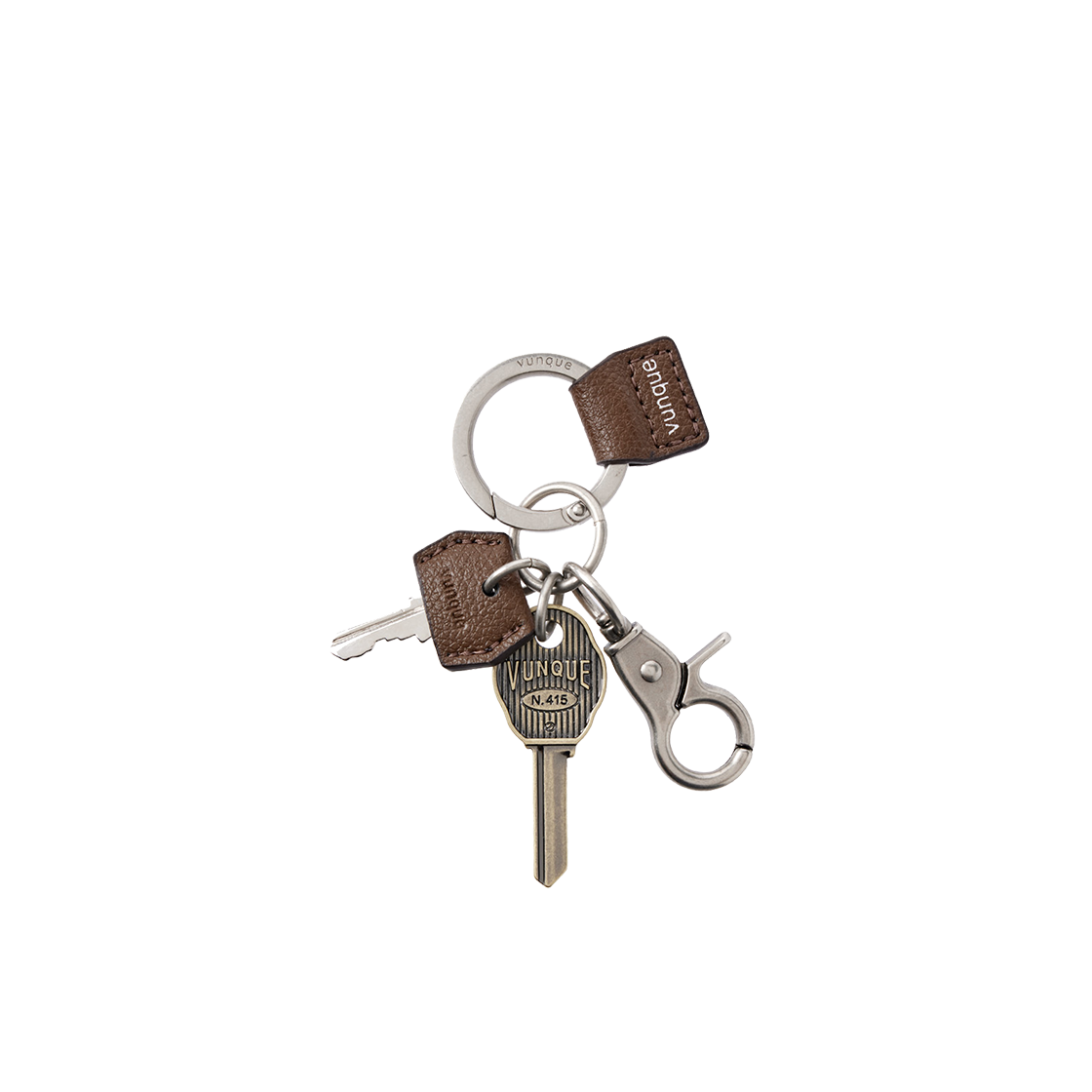 분크 레더 멀티 키 참 브라운(vunque Leather Multi Key Charm Brown)