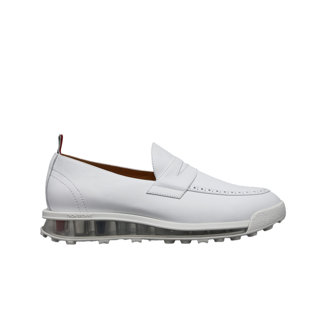 MFE008B-05584-100 Thom Browne Vitello Calf Leather Penny Loafer White