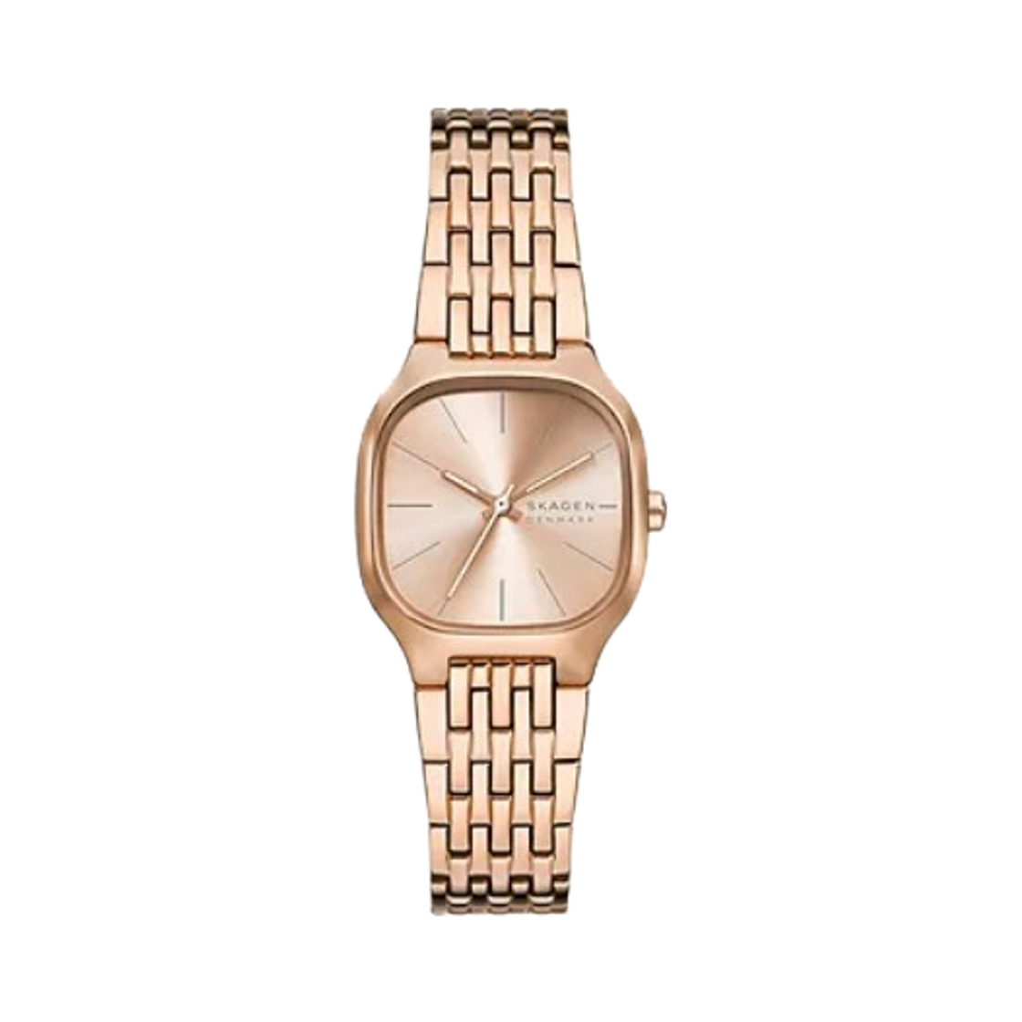 스카겐 멜렘 릴리 쿼츠 쓰리핸드 28mm 스테인리스 스틸 로즈 골드(Skagen Mellem Lille Quartz Three-Hand 28mm Stainless Steel Rose Gold)