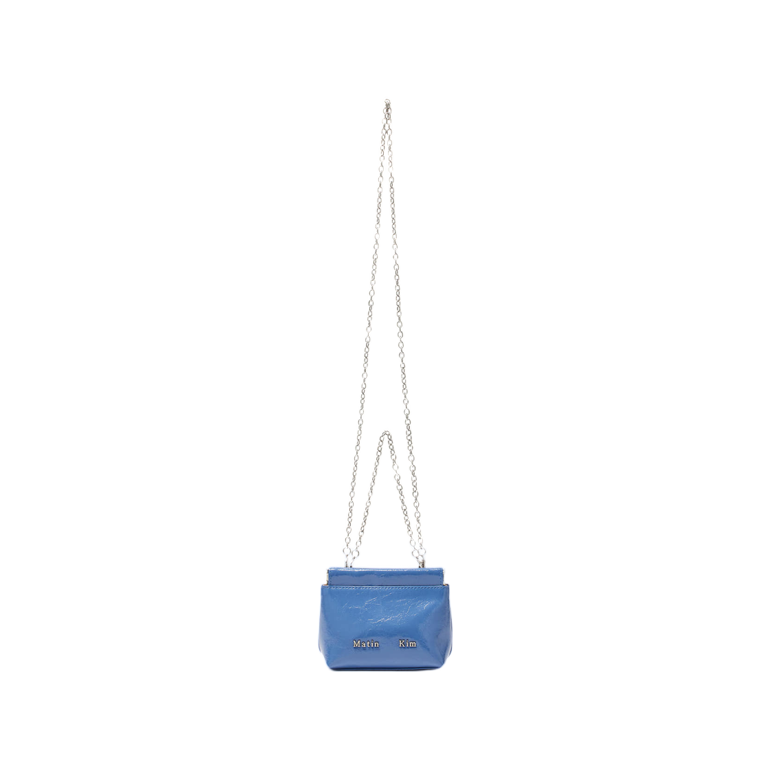 MK2511BG028MMB Matin Kim Glossy Leather Mini Wallet Bag Smoke Blue