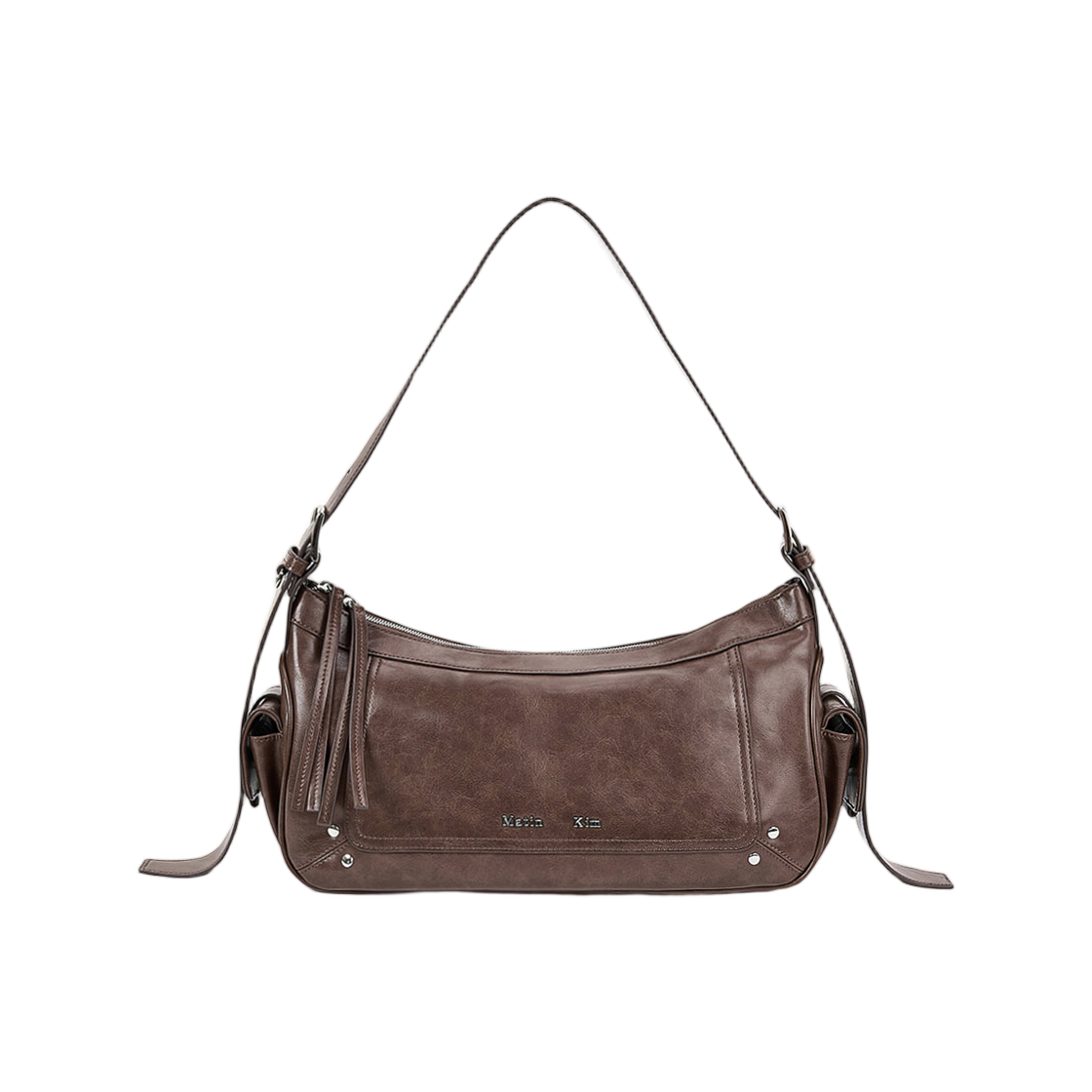 MK2577BG052MBR Matin Kim Rivet Point Quad Shoulder Bag Brown