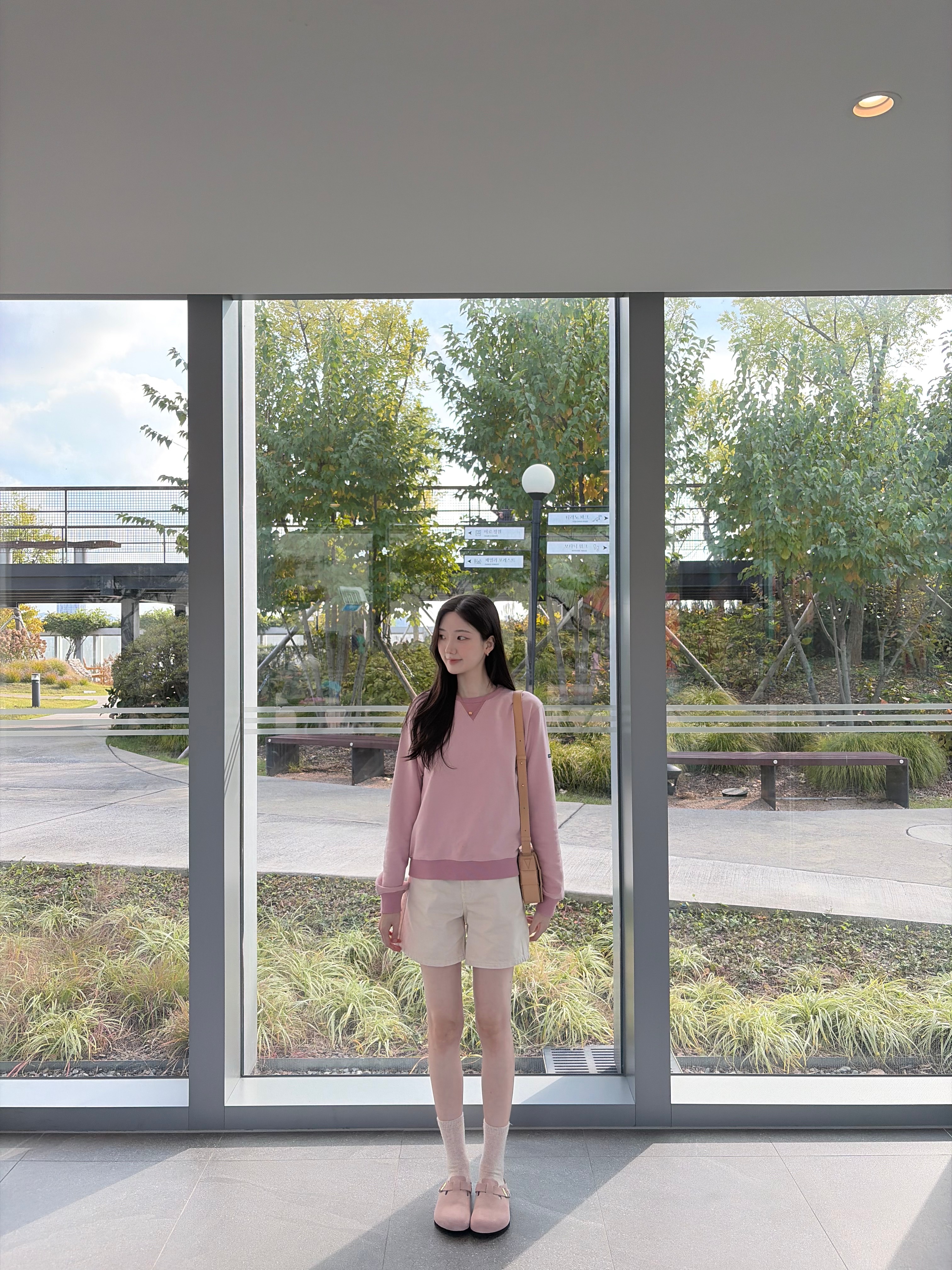 Saint James Bon Bon Basic PNK, Birkenstock Boston Suede Leather Light Rose - Regular 착용 스타일 - 1