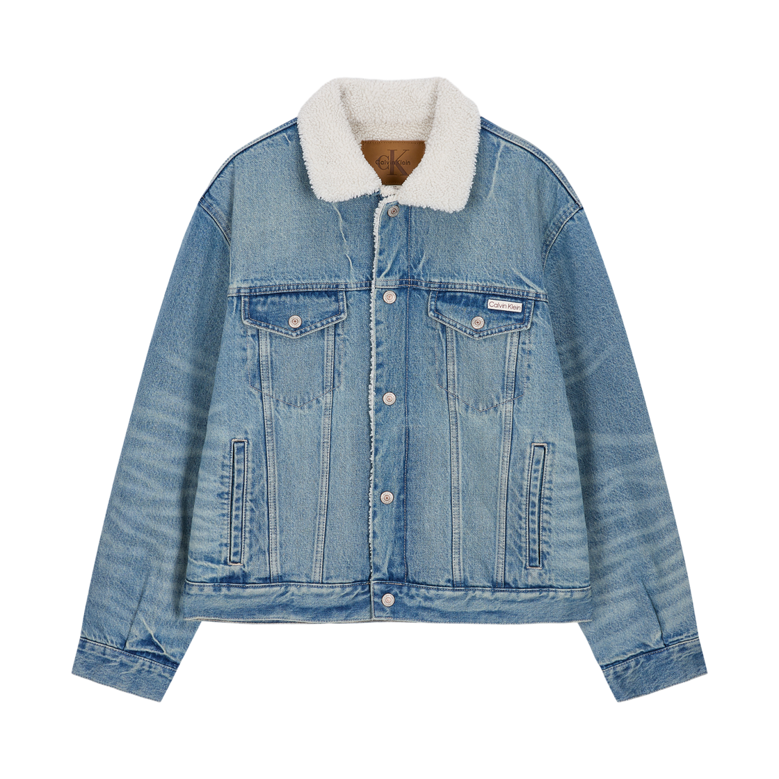 4RD737G01J Calvin Klein 90s Shirpa Truecker Tinted Tundra Jacket Denim