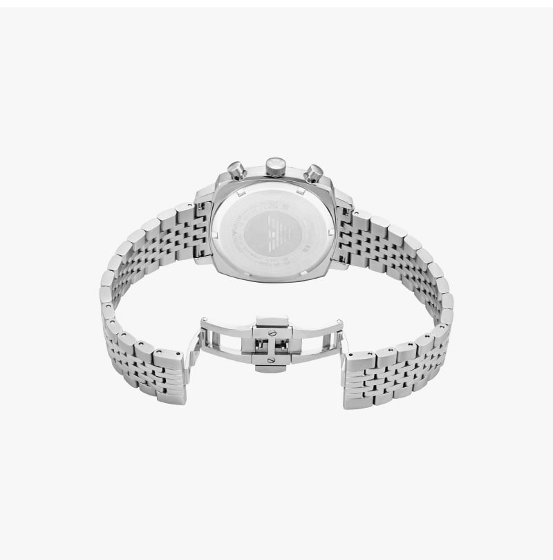 엠포리오 아르마니 카를로 40mm 크로노그래프 메탈 시계 블루 실버(Emporio Armani Carlo 40mm Chronograph Metal Watch Blue Silver) - 3