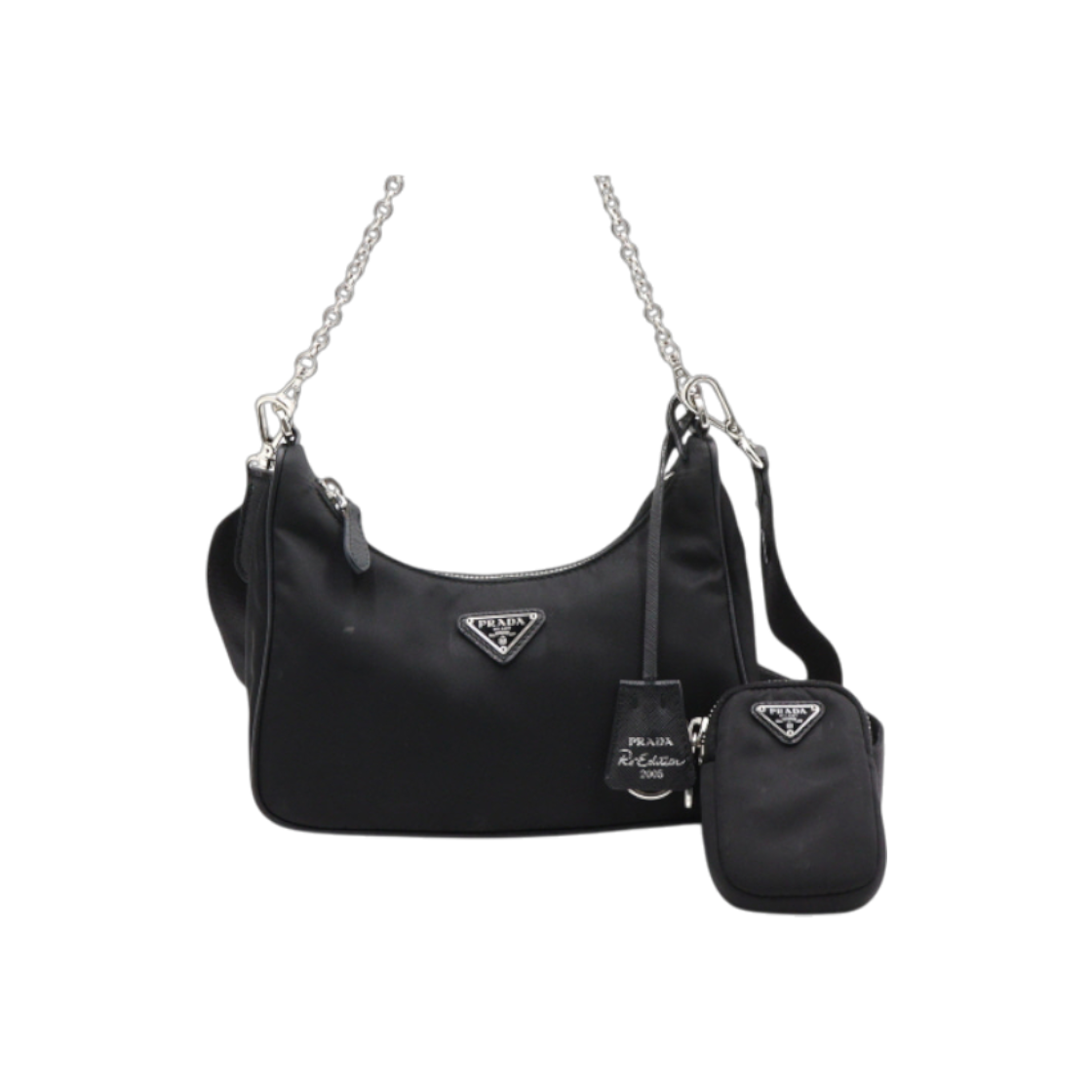 IT3MRIIJASE7 Prada 1BH204 Black Tessuto Re-Edition Multi Hobo Shoulder Bag & Crossbody AA47321