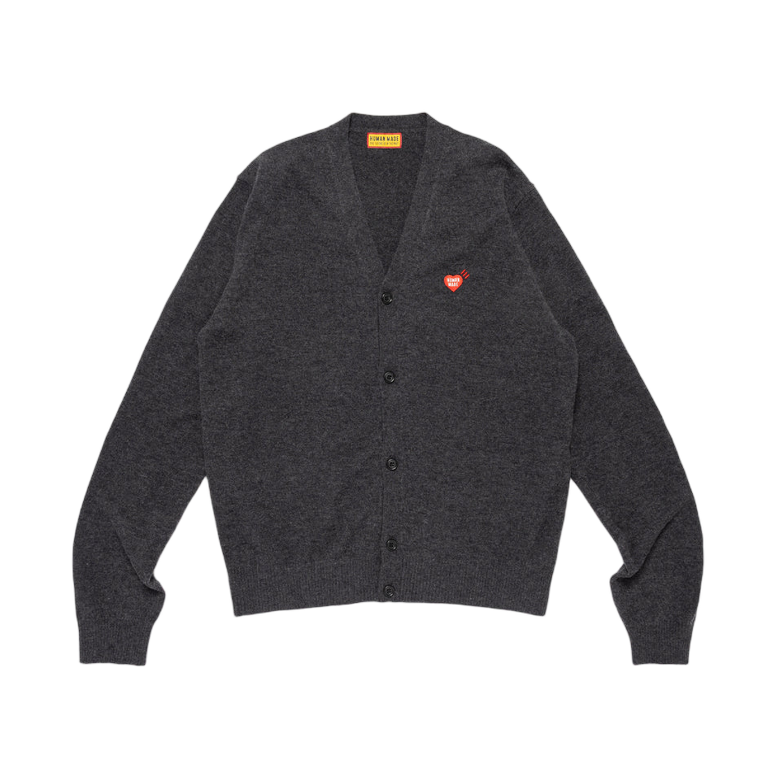 HM30CS046 Human Made Heart Badge Knit Cardigan Gray