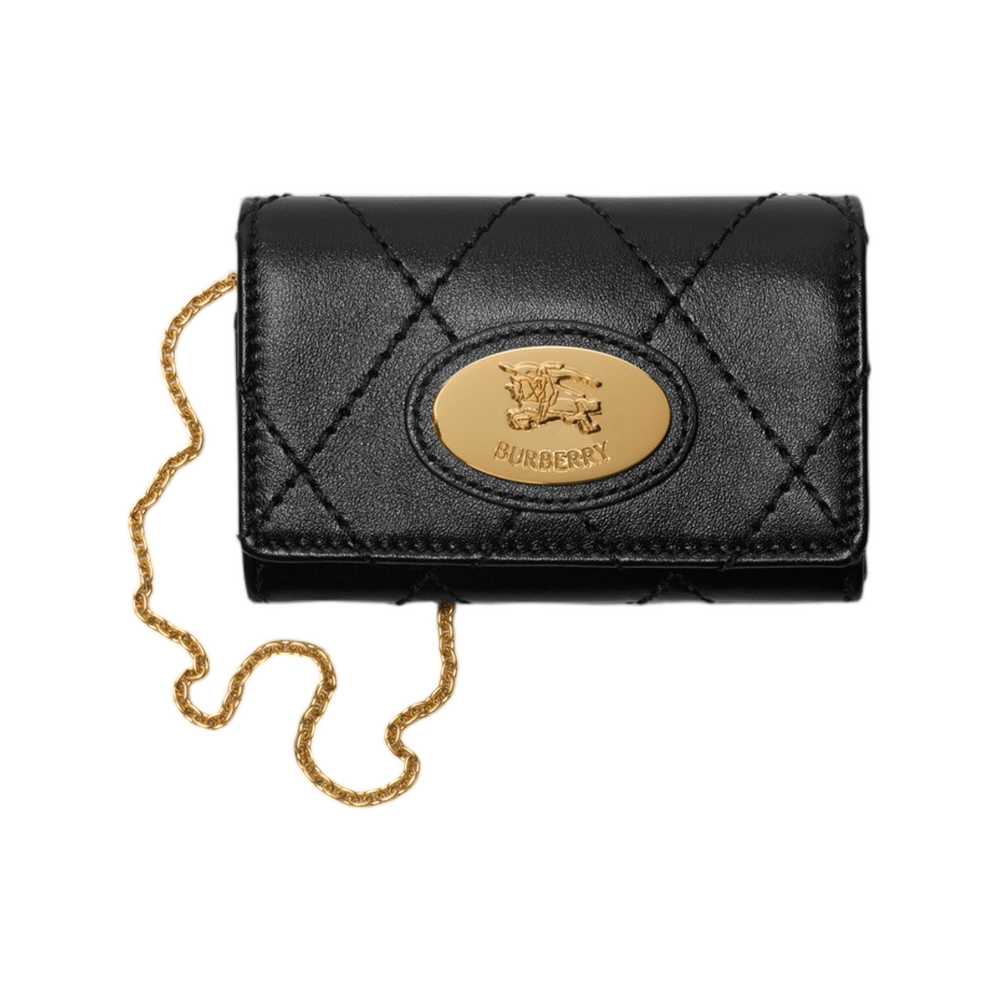 8115428 Burberry Strand Chain Card Case Black