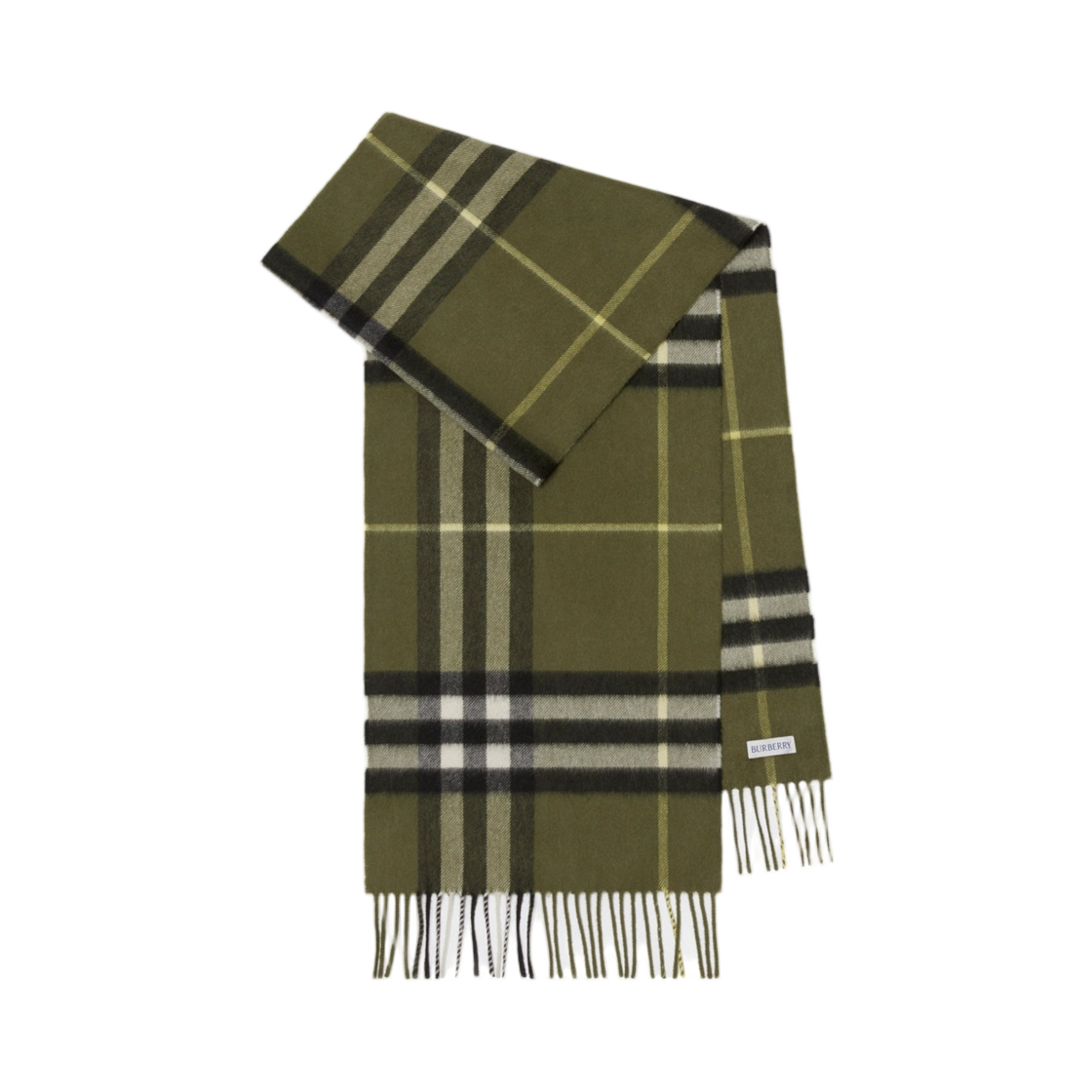 (W) 버버리 체크 캐시미어 머플러 피((W) Burberry Check Cashmere Muffler Pea) - 1