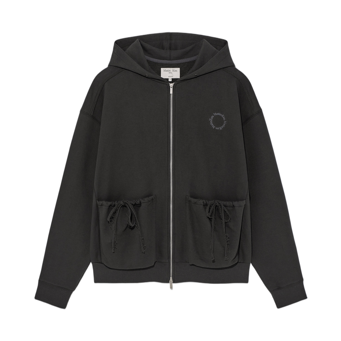 MK2511JP005MCH (W) Matin Kim Volume Pocket Hoody Zip Up Charcoal