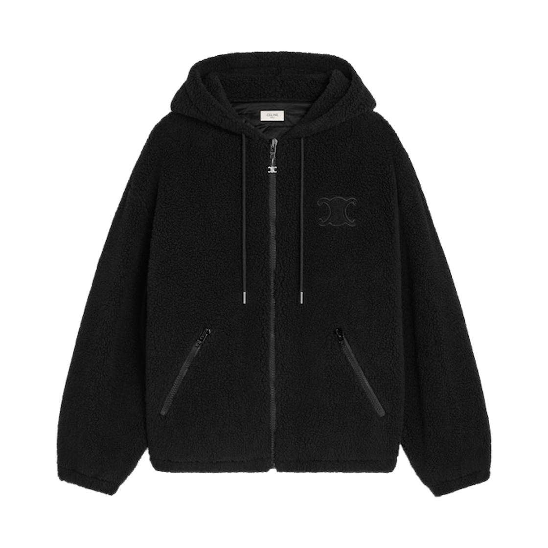 셀린느 후드 자켓 울 코튼 플리스 블랙(Celine Hooded Jacket in Wool and Cotton Fleece Black)