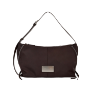 Matin Kim Side Zipper Fabric Shoulder Bag Brown