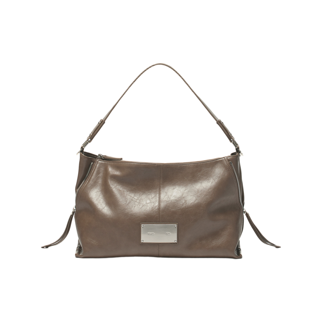 마뗑킴 사이드 지퍼 숄더백 다크 브라운(Matin Kim Side Zipper Shoulder Bag Dark Brown)