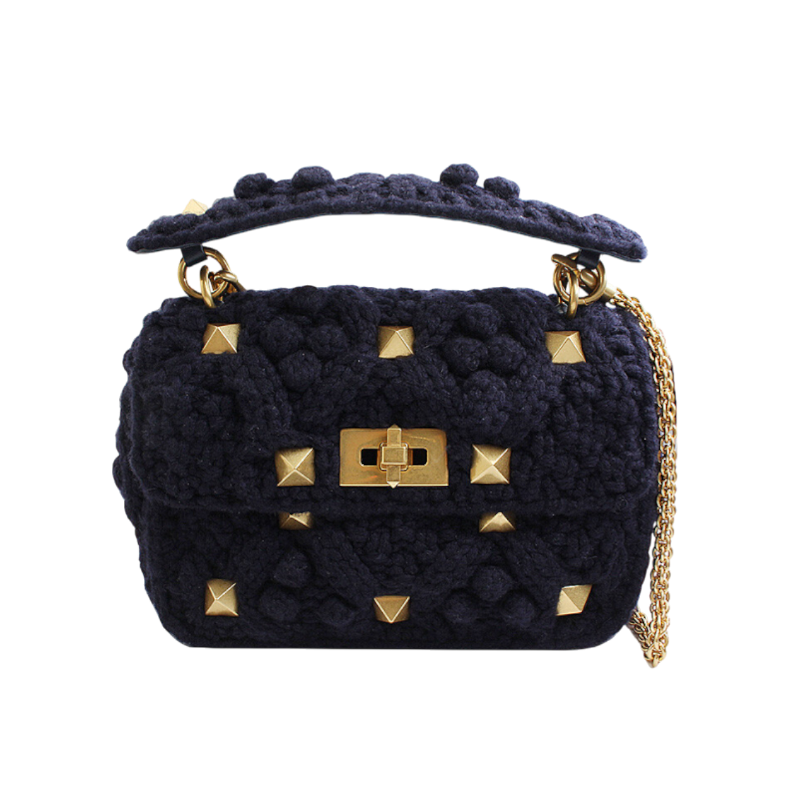 발렌티노 락스터드 로만 니트 토트백 겸 크로스백 한정판(Valentino Rockstud Roman Knit Tote & Crossbody Bag Limited Edition)