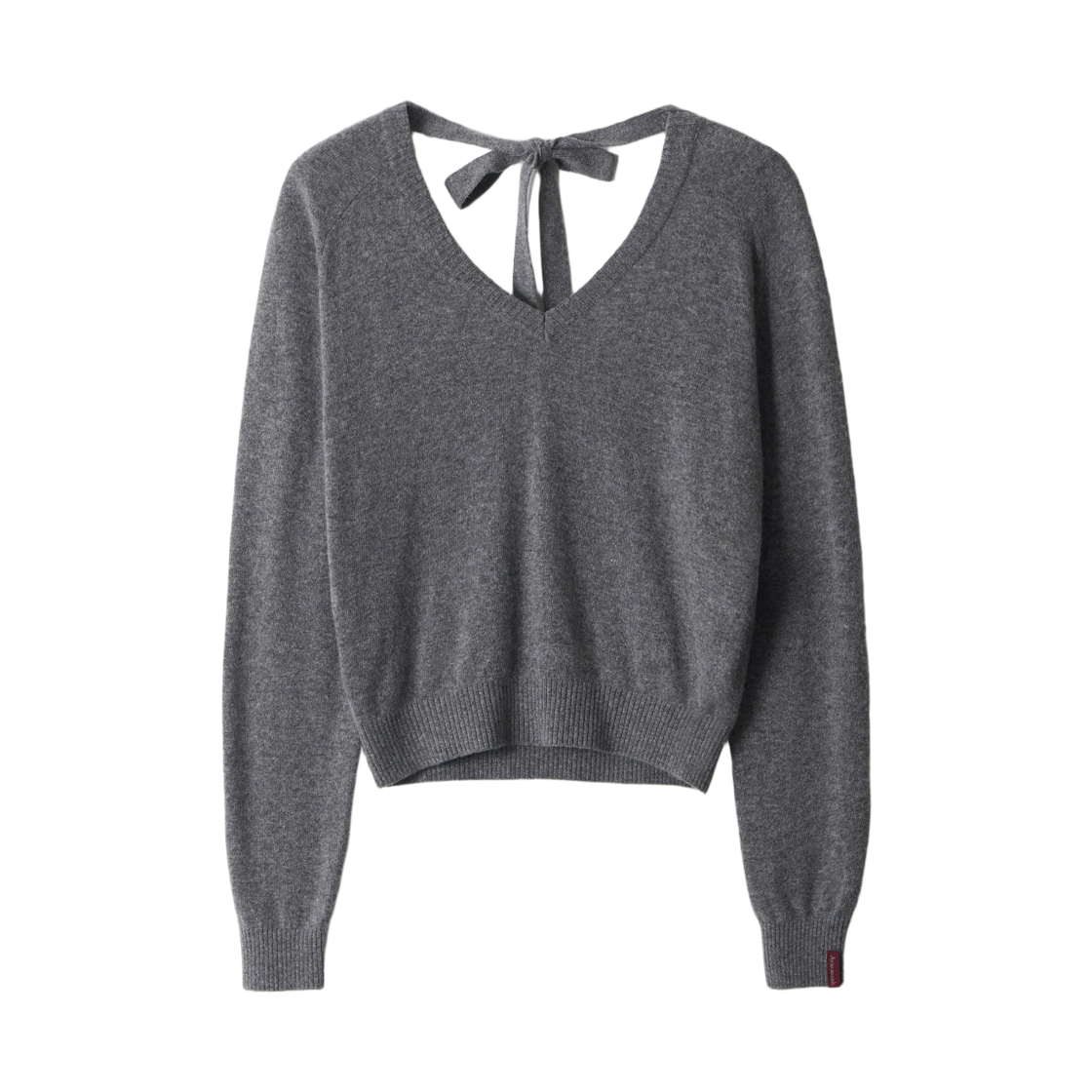 - (W) Aviemuah Back Detail V-Neck Knit Charcoal