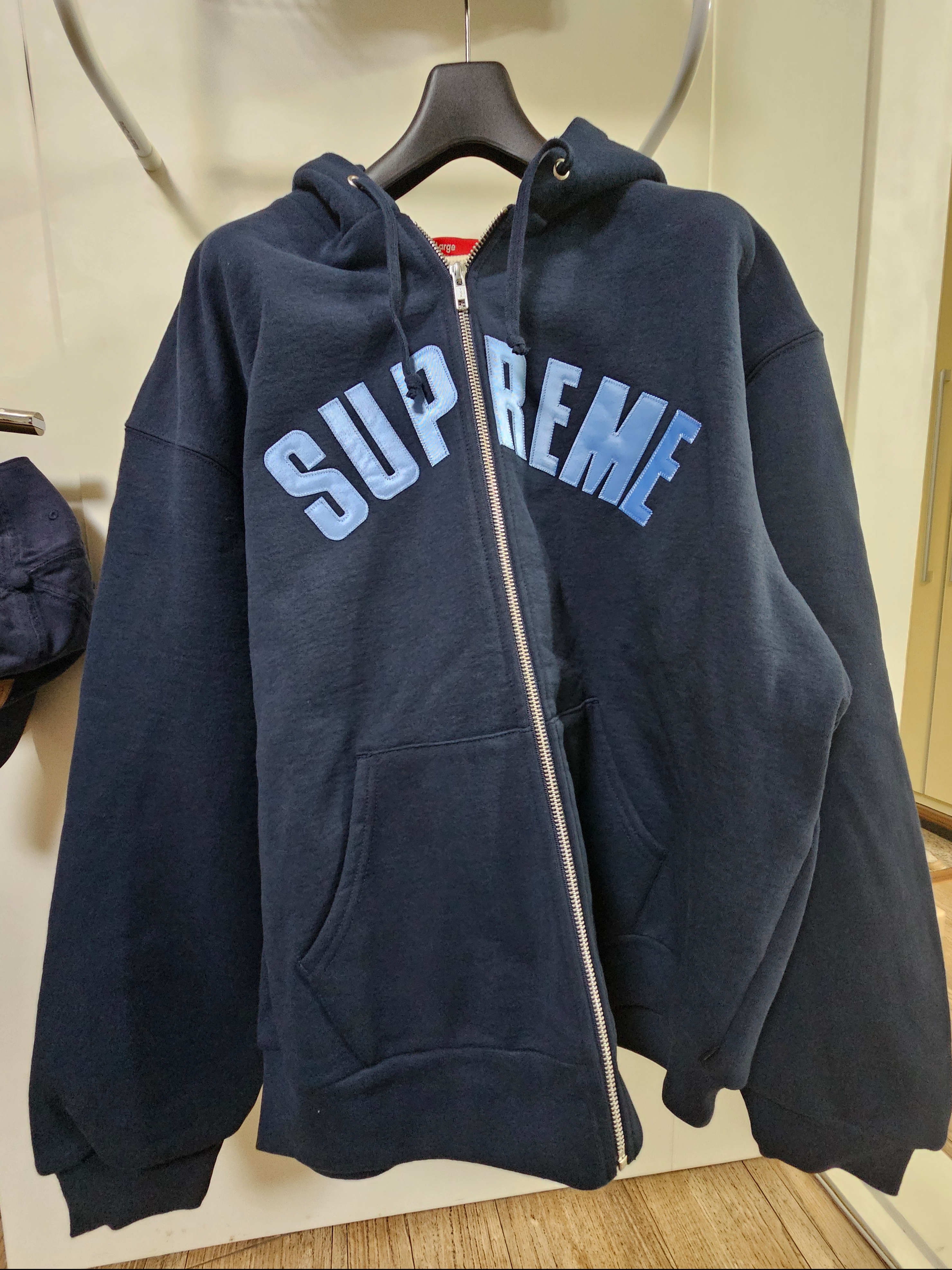 Supreme Arc Thermal Lined Zip Up Hooded Sweatshirt Navy - 25FW 착용 스타일 - 2