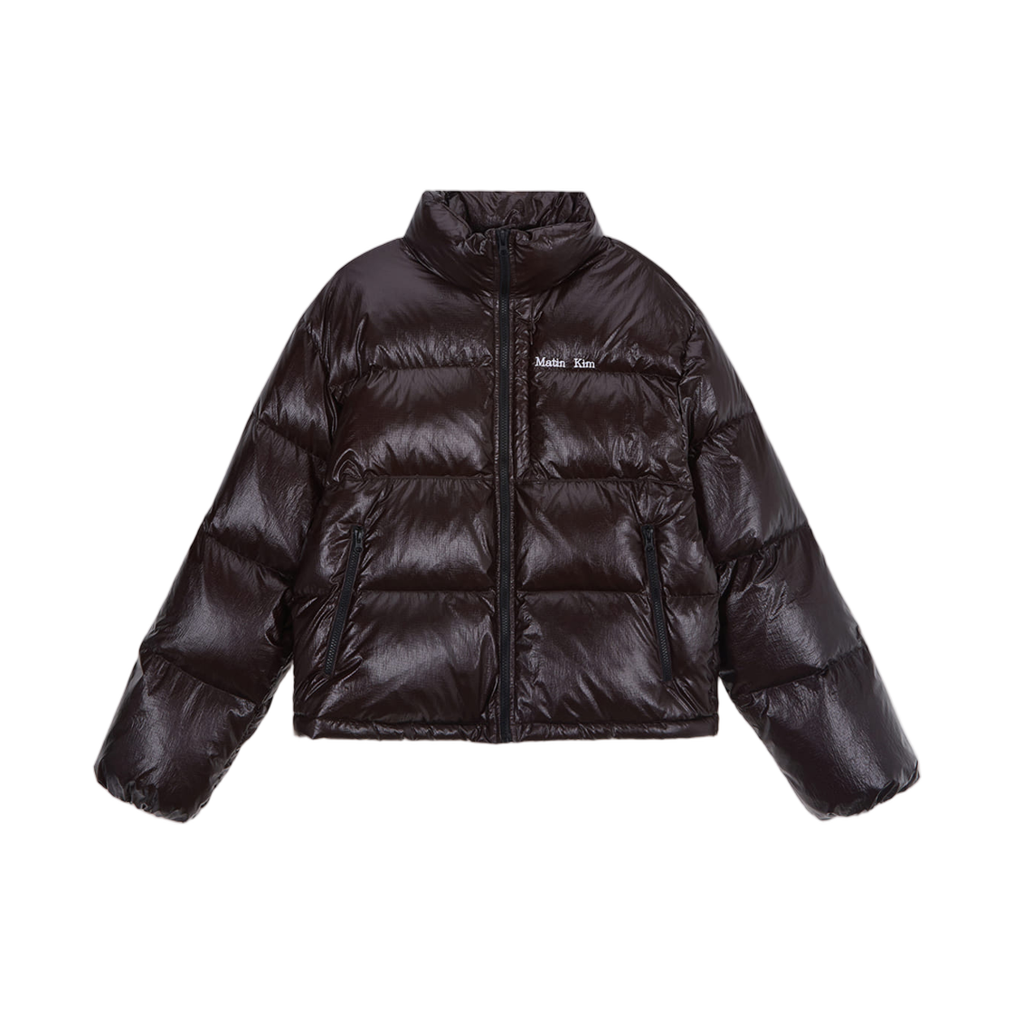(W) 마뗑킴 스몰 로고 볼륨 다운 점퍼 다크 브라운((W) Matin Kim Small Logo Volume Down Jumper Dark Brown)
