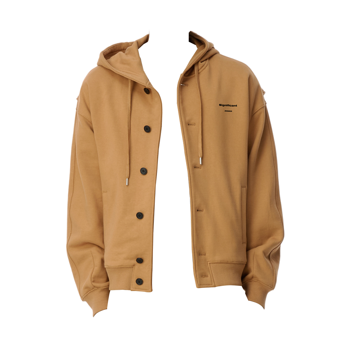 BO42FYHD0404CM Ader Error Significant Tag Hoodie Jacket 01 Camel