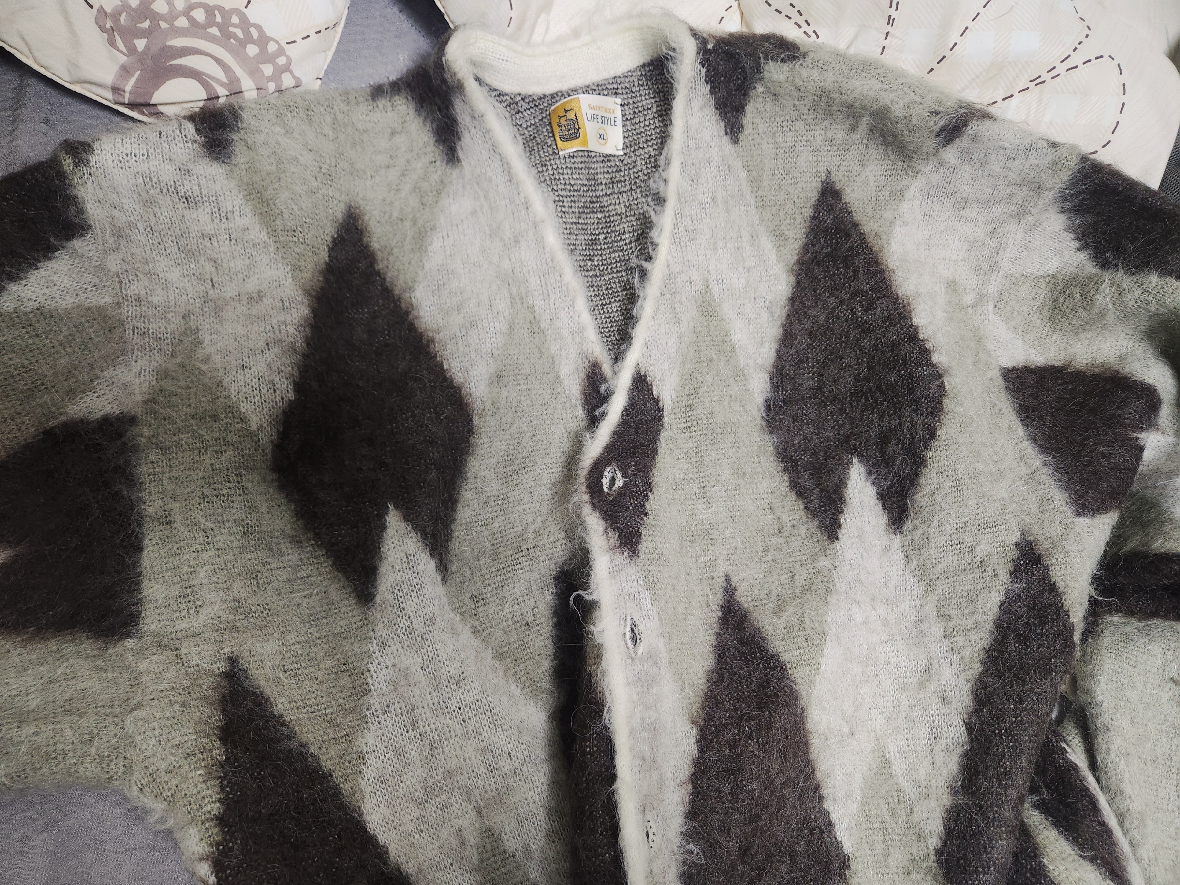 Saint Mxxxxxx Argyle Knit Cardigan Multi - 25AW 착용 스타일