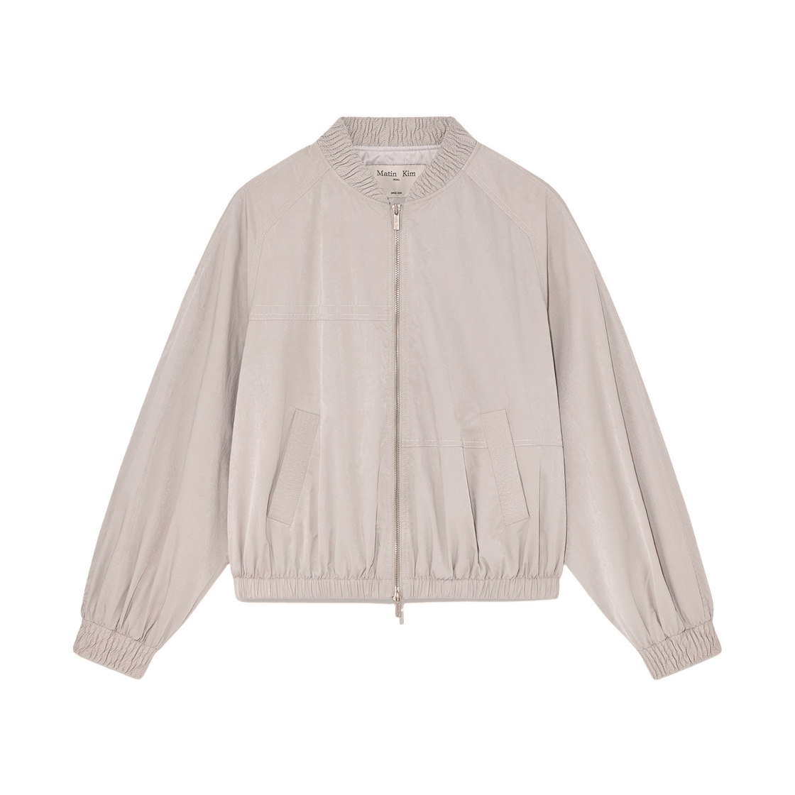 (W) 마뗑킴 워시드 볼륨 봄버 점퍼 라이트 핑크((W) Matin Kim Washed Volume Bomber Jumper Light Pink) - 1