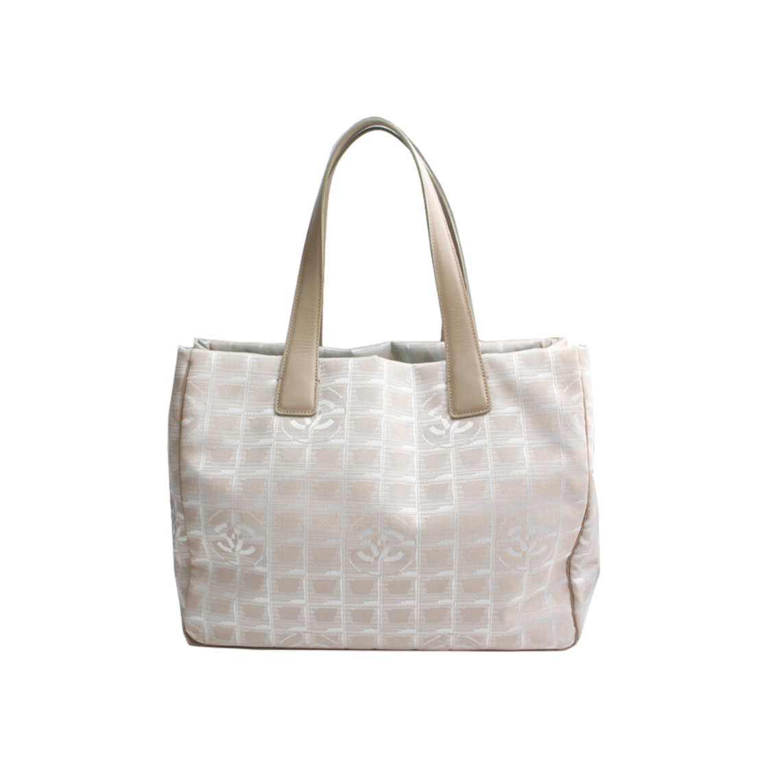 ITSTGTS9VFFW Chanel Beige Jacquard Tote & Shoulder Bag (8 Series)