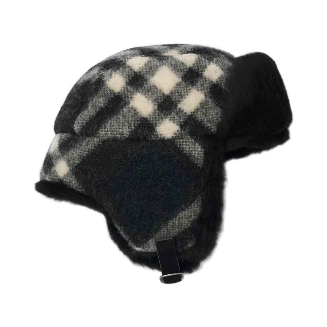 (W) 버버리 체크 울 트래퍼 햇 블랙