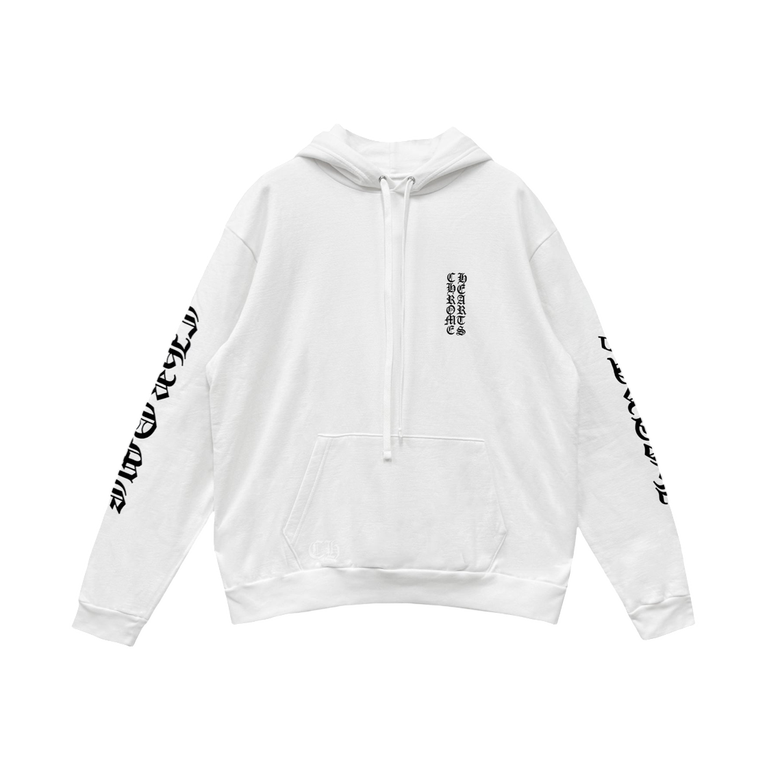 크롬하츠 1988 집업 블랙 스크립트 후드 화이트(Chrome Hearts 1988 Zip-Up Black Script Hoodie White) - 1