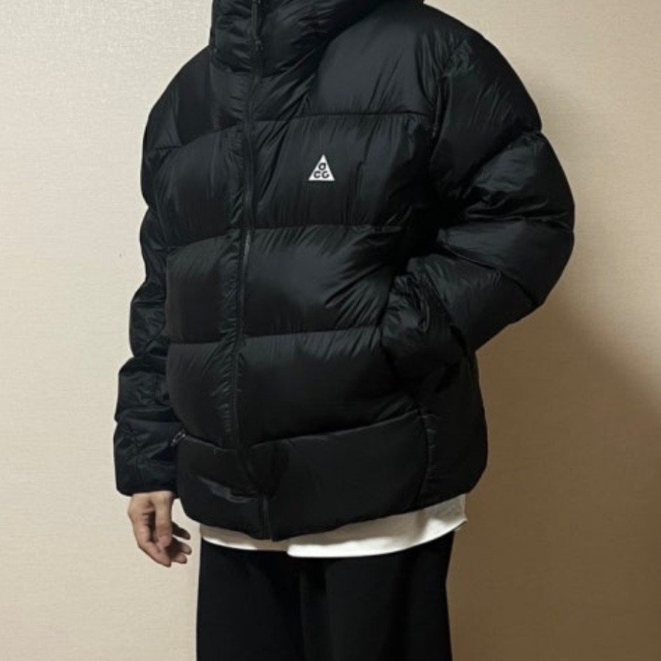 Nike ACG Therma-Fit ADV Lunar Lake Loose Hooded Jacket Black Summit White - Asia 착용 스타일