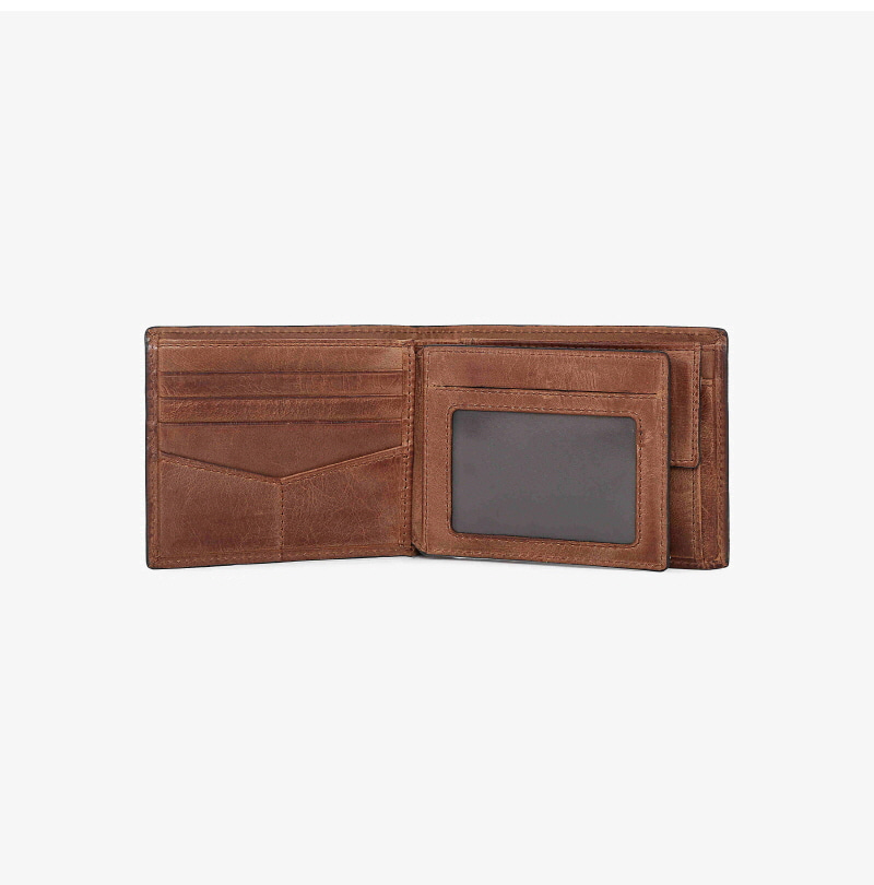 파슬 데릭 RFID 라지 코인 포켓 바이폴드 브라운(Fossil Derrick RFID Large Coin Pocket Bifold Brown) - 3