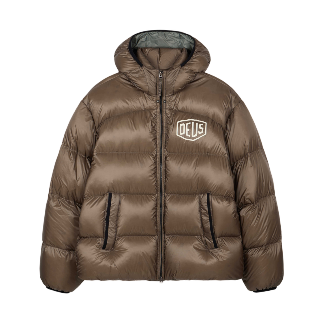 데우스 엑스 마키나 쉴드 후드 다운 자켓 브라운(Deus Ex Machina Shield Hoodie Down Jacket Brown)