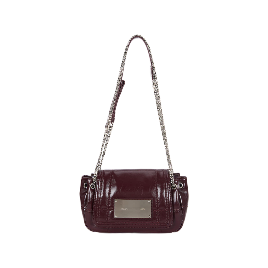 MK259OBG062MBD Matin Kim Glossy Quilting Small Chain Bag Burgundy