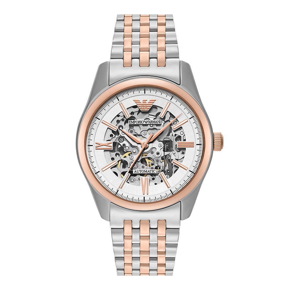 엠포리오 아르마니 안토니오 43mm 스켈레톤 메탈 시계 실버 투톤(Emporio Armani Antonio 43mm Skeleton Metal Watch Silver Two-Tone) - 2