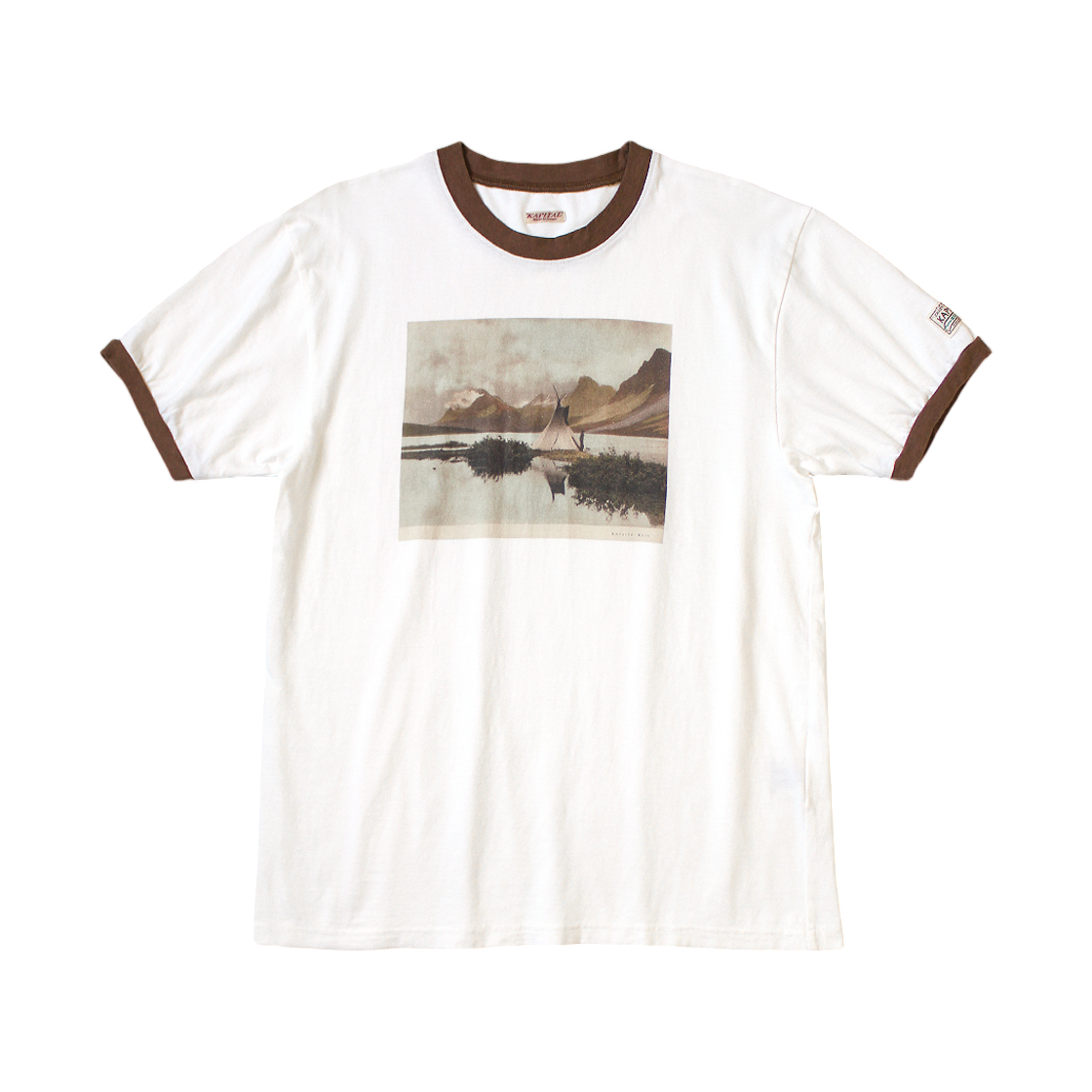 캐피탈 20 저지 링거 티셔츠 옐로우나이프 Pt 화이트(Kapital 20 Jersey Ringer T-Shirt Yellowknife Pt White) - 1