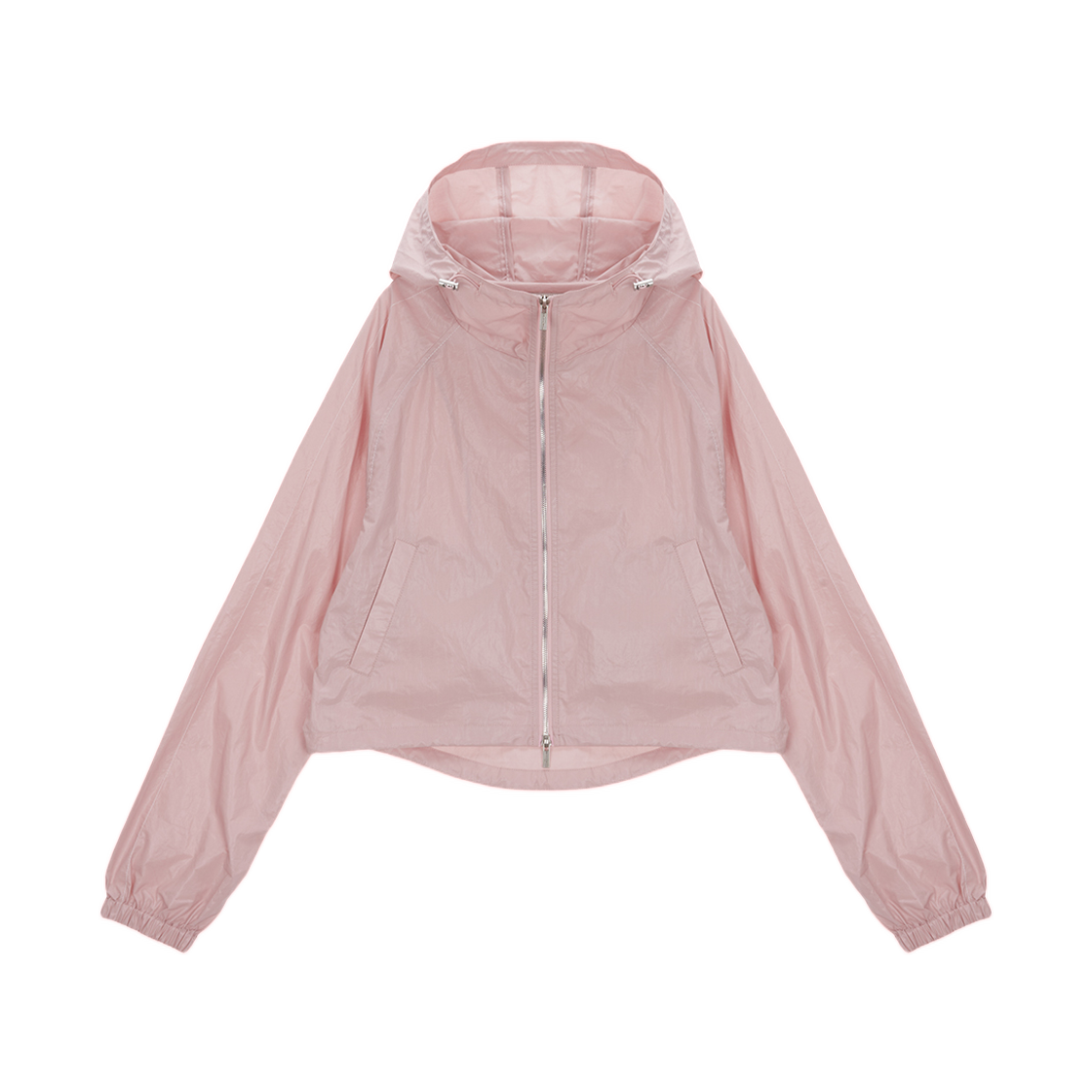 (W) 마뗑킴 마뗑 크롭 후디 코팅 점퍼 핑크((W) Matin Kim Matin Crop Hoody Coating Jumper Pink) - 2