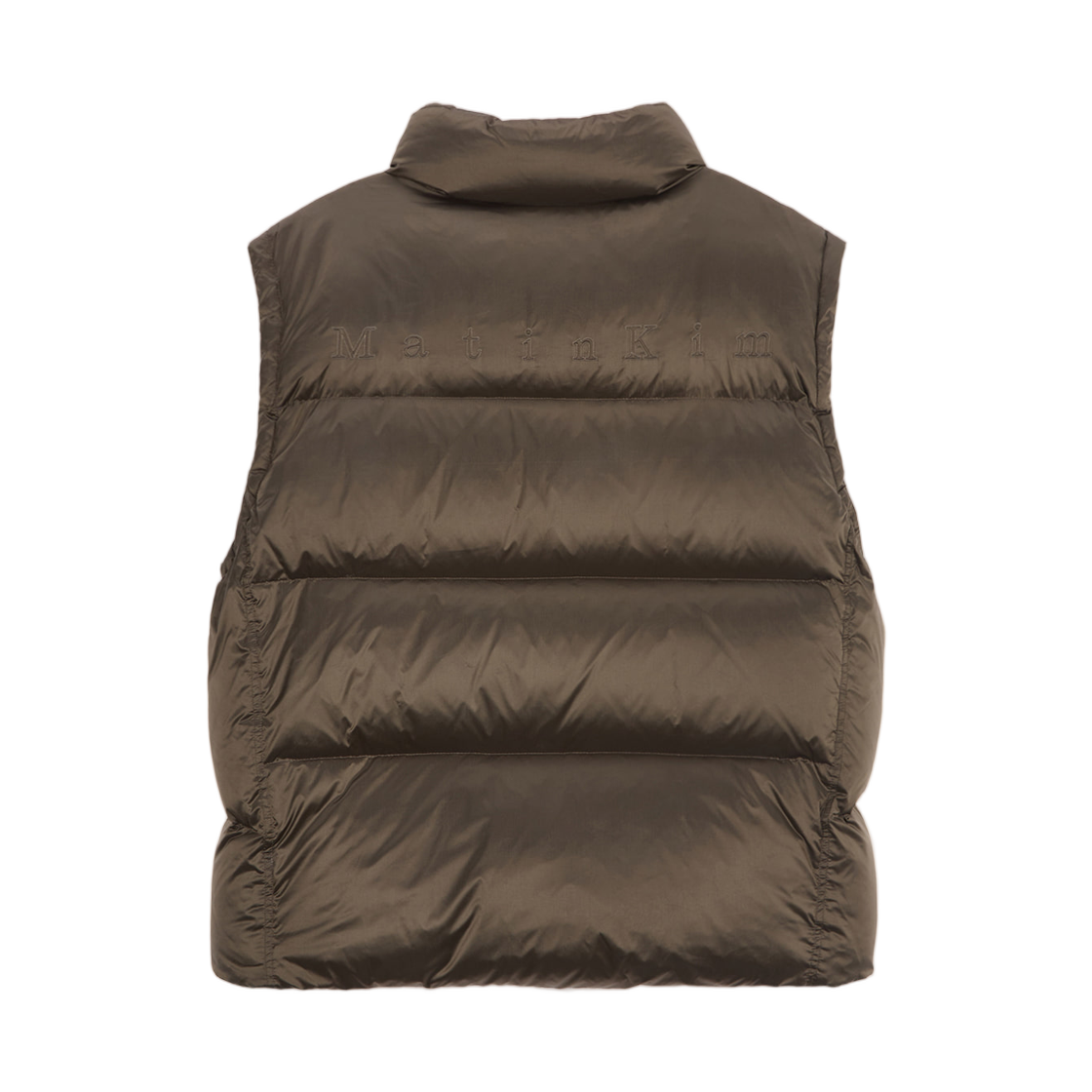마뗑킴 언밸런스 퀼티드 다운 베스트 카키 브라운(Matin Kim Unbalance Quilted Down Vest Khaki Brown) - 2