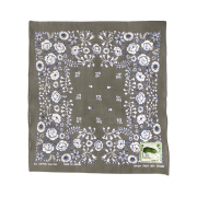 Kapital Fastcolor Selvedge Bandana Churchill Garden 15 x 15 Khaki