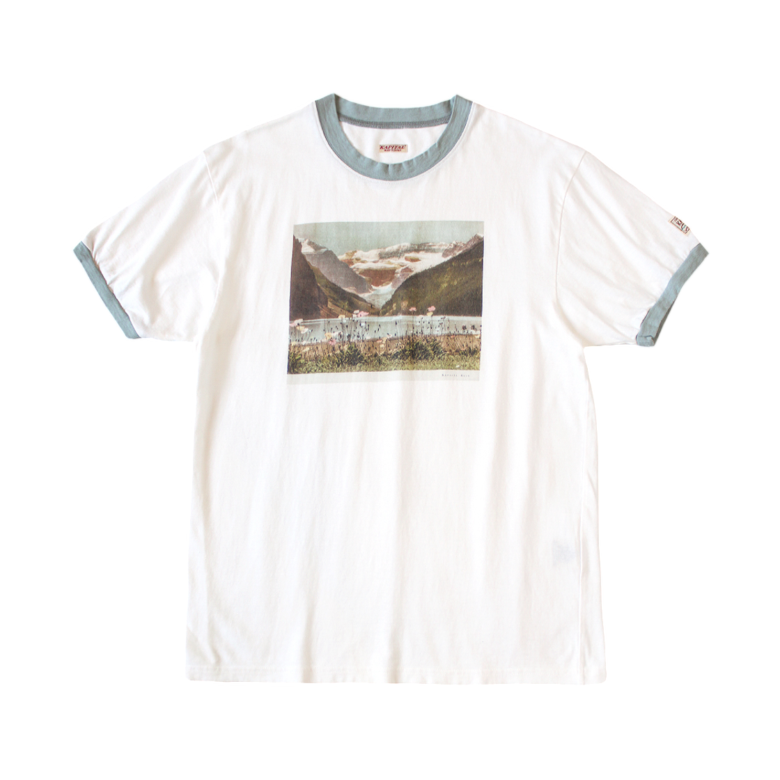 캐피탈 20 텐지쿠 링거 티셔츠 처칠 레이크 Pt 화이트(Kapital 20 Tenjiku Ringer T-Shirt Churchill Lake Pt White) - 1