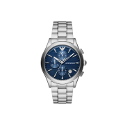 Emporio Armani Paolo 42mm Chronograph Metal Watch Blue Silver