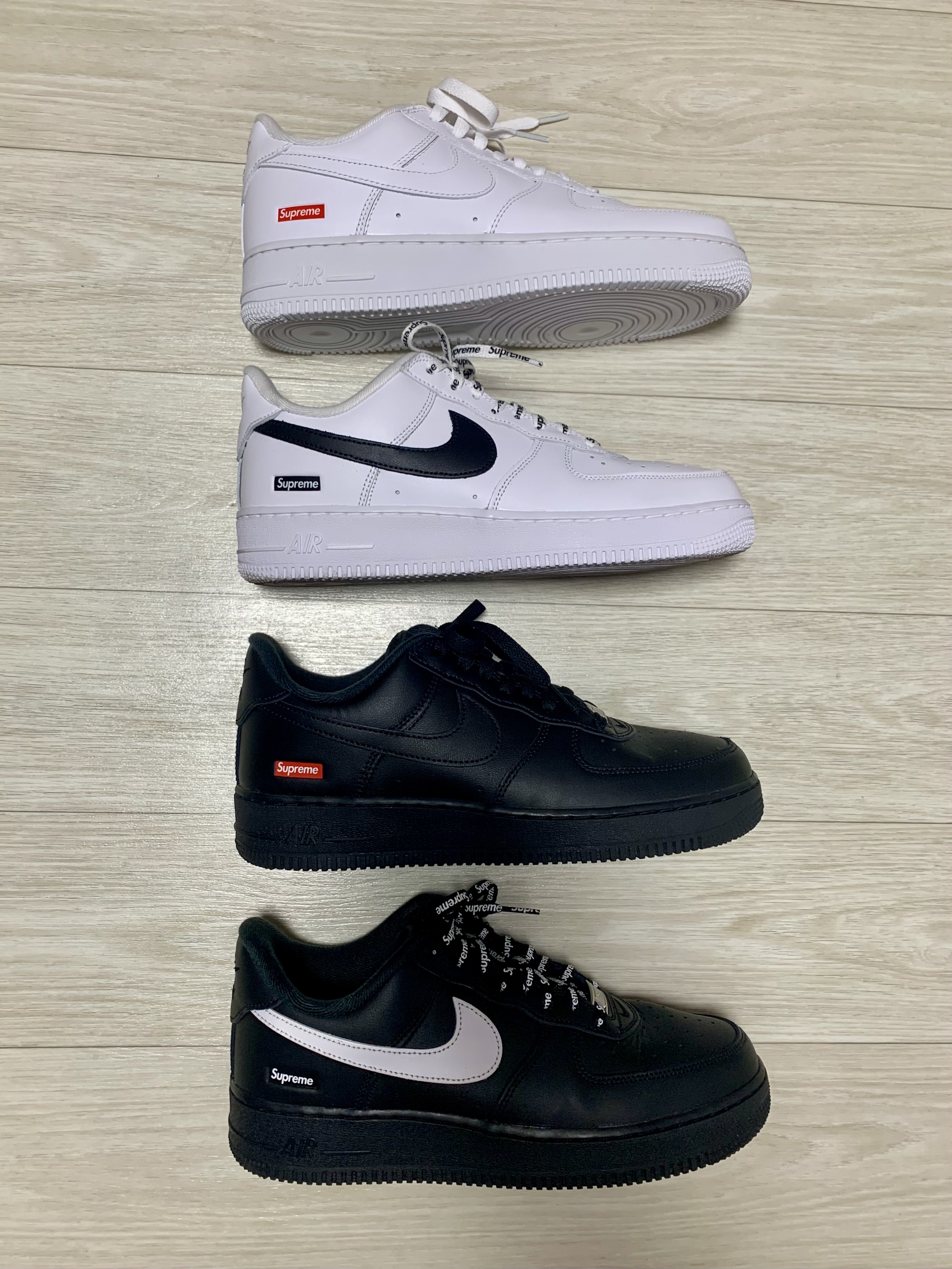 Nike x Supreme Air Force 1 Low Black, Nike x Supreme Air Force 1 Low White 착용 스타일 - 1