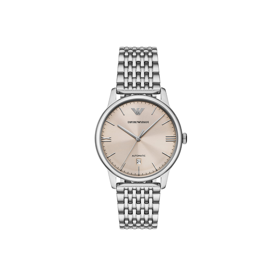 AR60082 Emporio Armani Minimalist 39mm Metal Watch White Silver