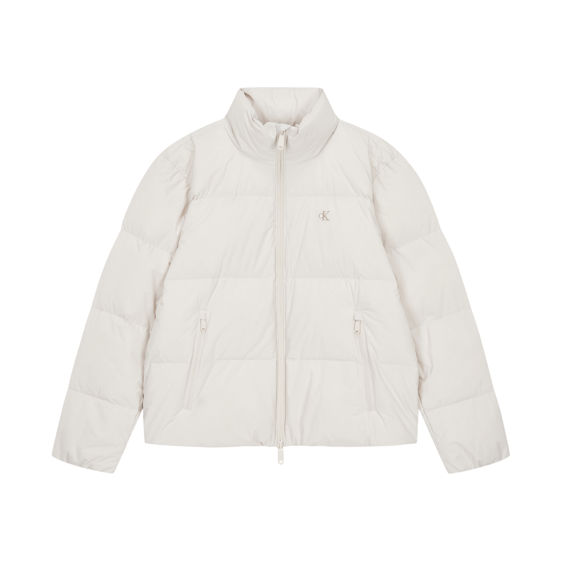 4LD541G67U Calvin Klein Relaxed Short Down Puffer Jacket Chalk