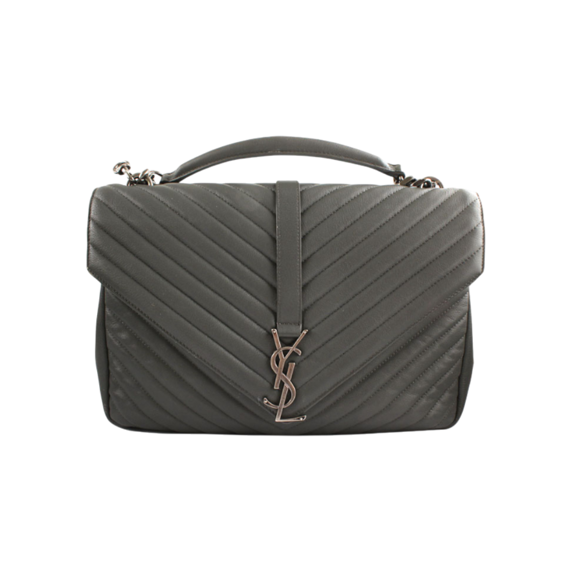 ITQRHV6JH7QT Saint Laurent Gray Classic College Monogram Chain Bag