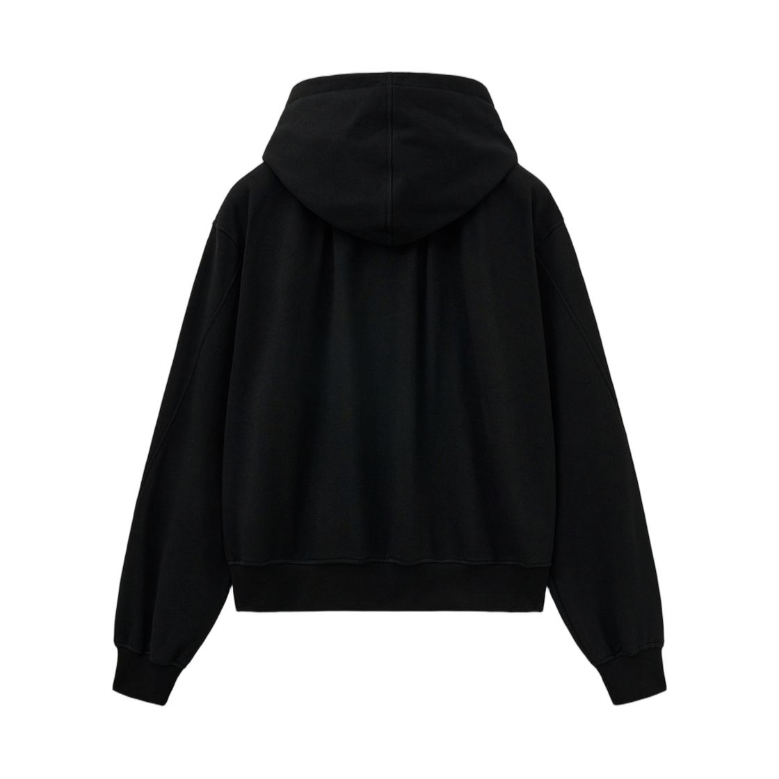 (W) 마뗑킴 드로우스트링 포인트 집업 후디 블랙((W) Matin Kim Drawstring Point Zip Up Hoody Black) - 2