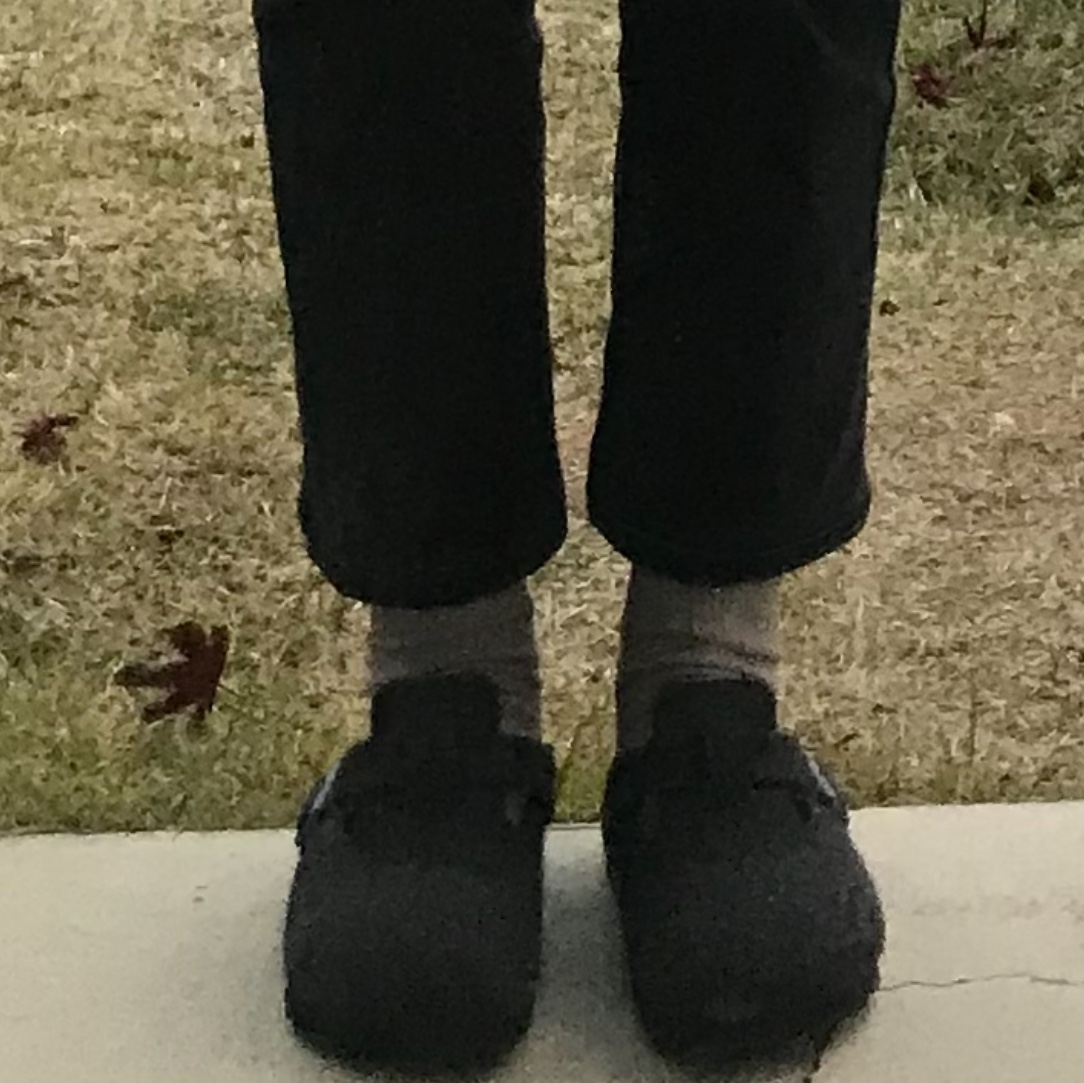 Birkenstock Boston Wool Felt Anthracite - Narrow 착용 스타일